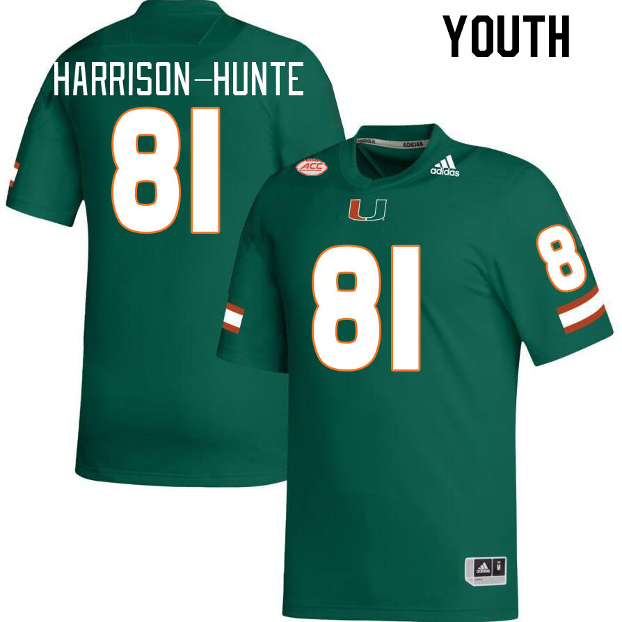 Youth #81 Jared Harrison-Hunte Miami Hurricanes College Football Jerseys Stitched-Green